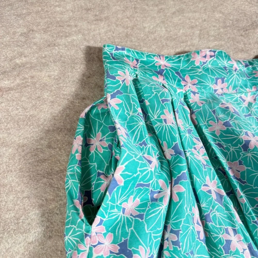 Vintage David Brooks midi skirt womens 4 green ditzy floral cottagecore